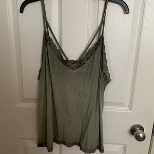 Army green and lace American eagle tank top